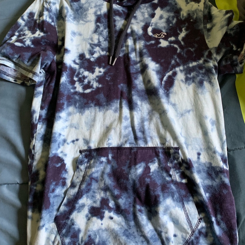 Blue Camo Short sleeved Hoodie